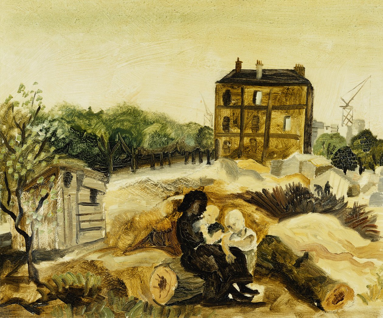 The Little Brown House, Passy, ca. 1928 (olje på lerretsbrett) av Christopher Wood