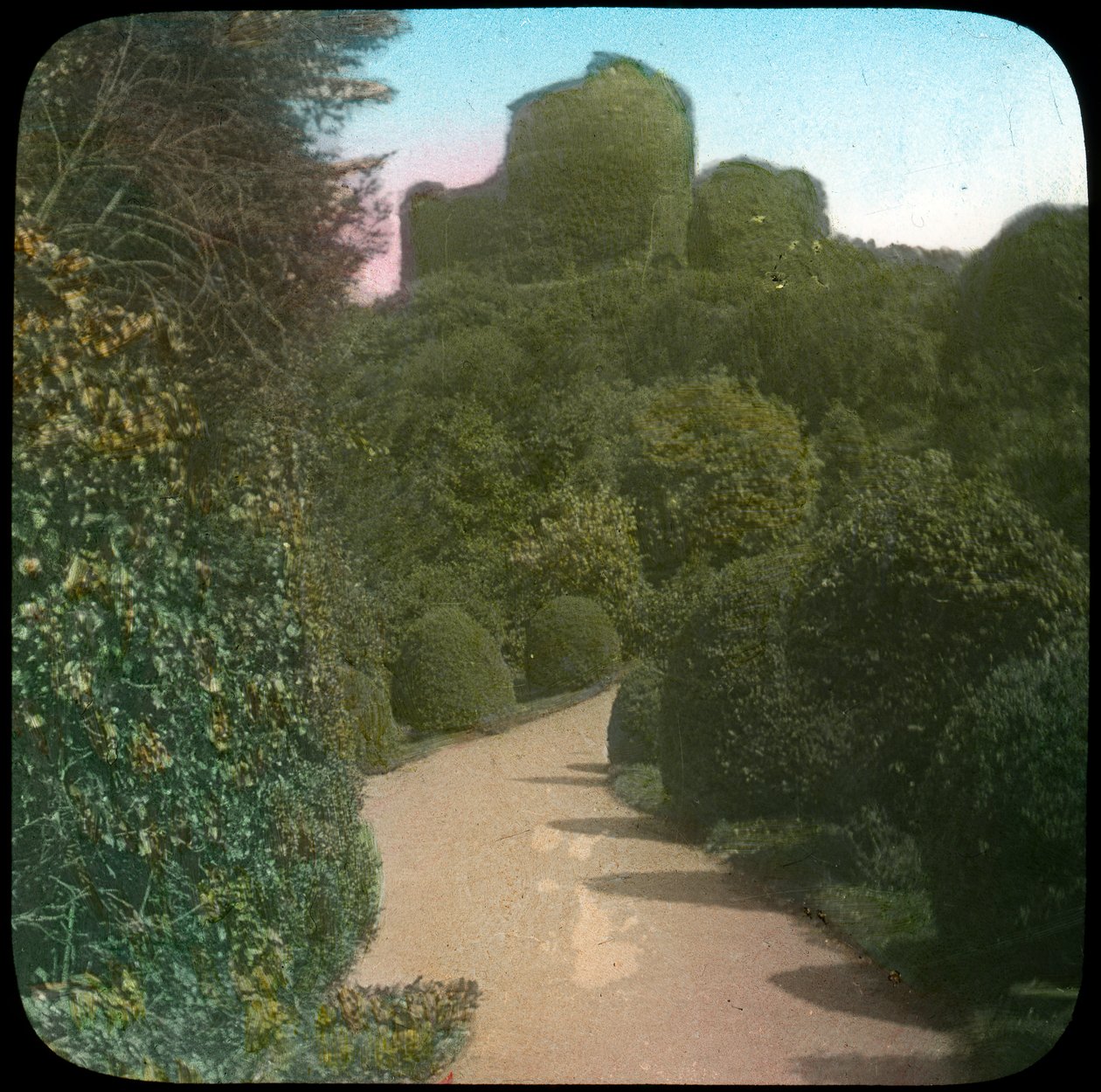 Launceston Castle, Cornwall, sent på 1800- eller begynnelsen av 1900-tallet. av Church Army Lantern Department