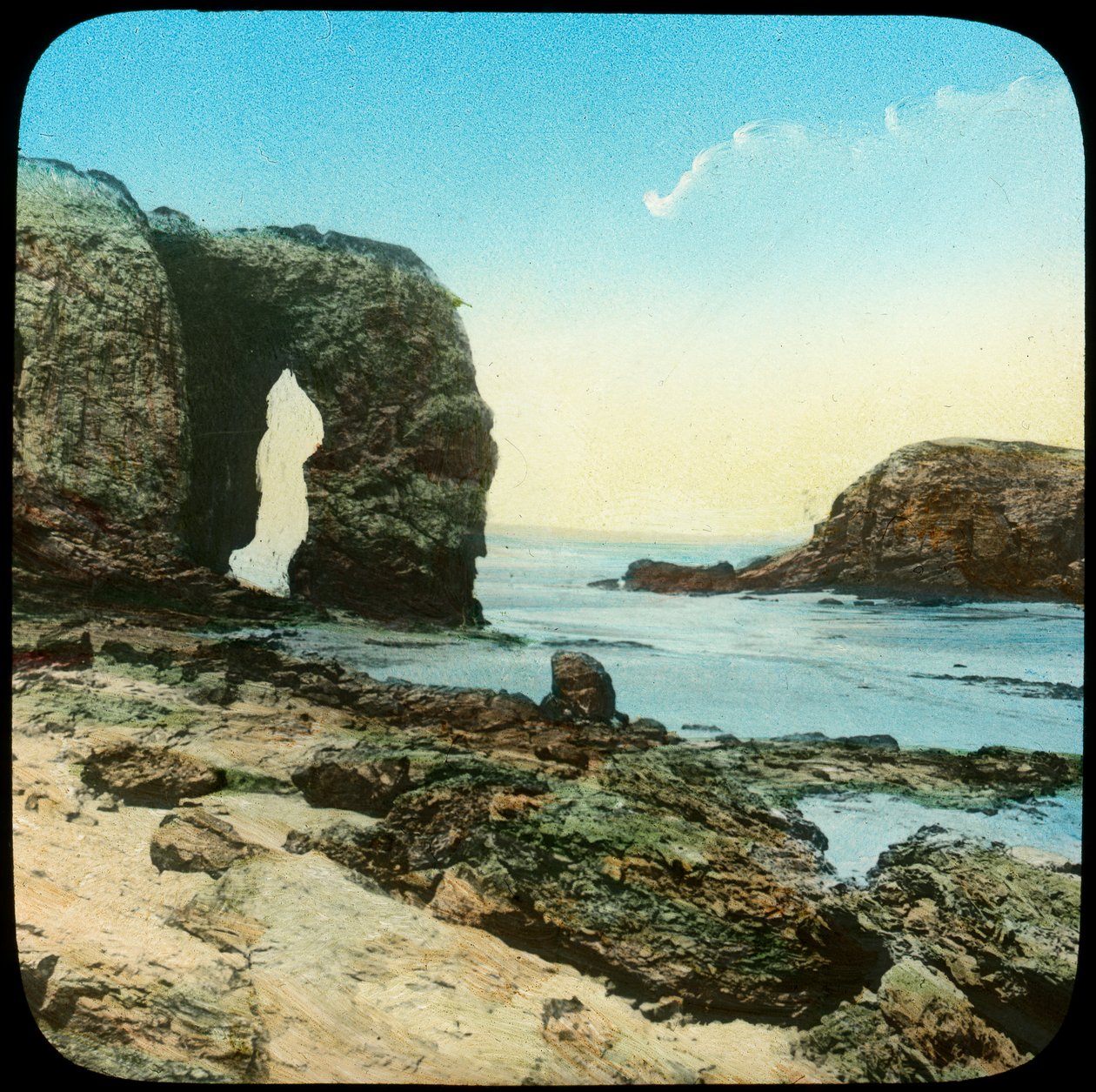 Bergbue ved Perran Beach, Cornwall, slutten av 1800- eller begynnelsen av 1900-tallet av Church Army Lantern Department