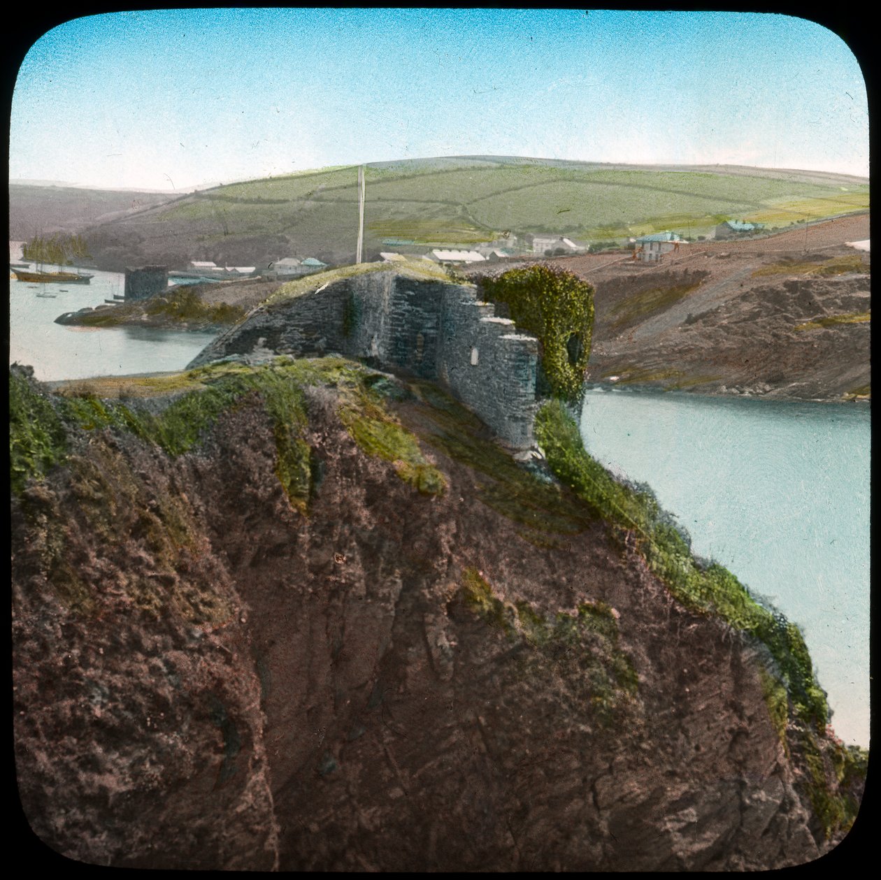The Castle, Fowey, Cornwall, slutten av 1800- eller begynnelsen av 1900-tallet av Church Army Lantern Department