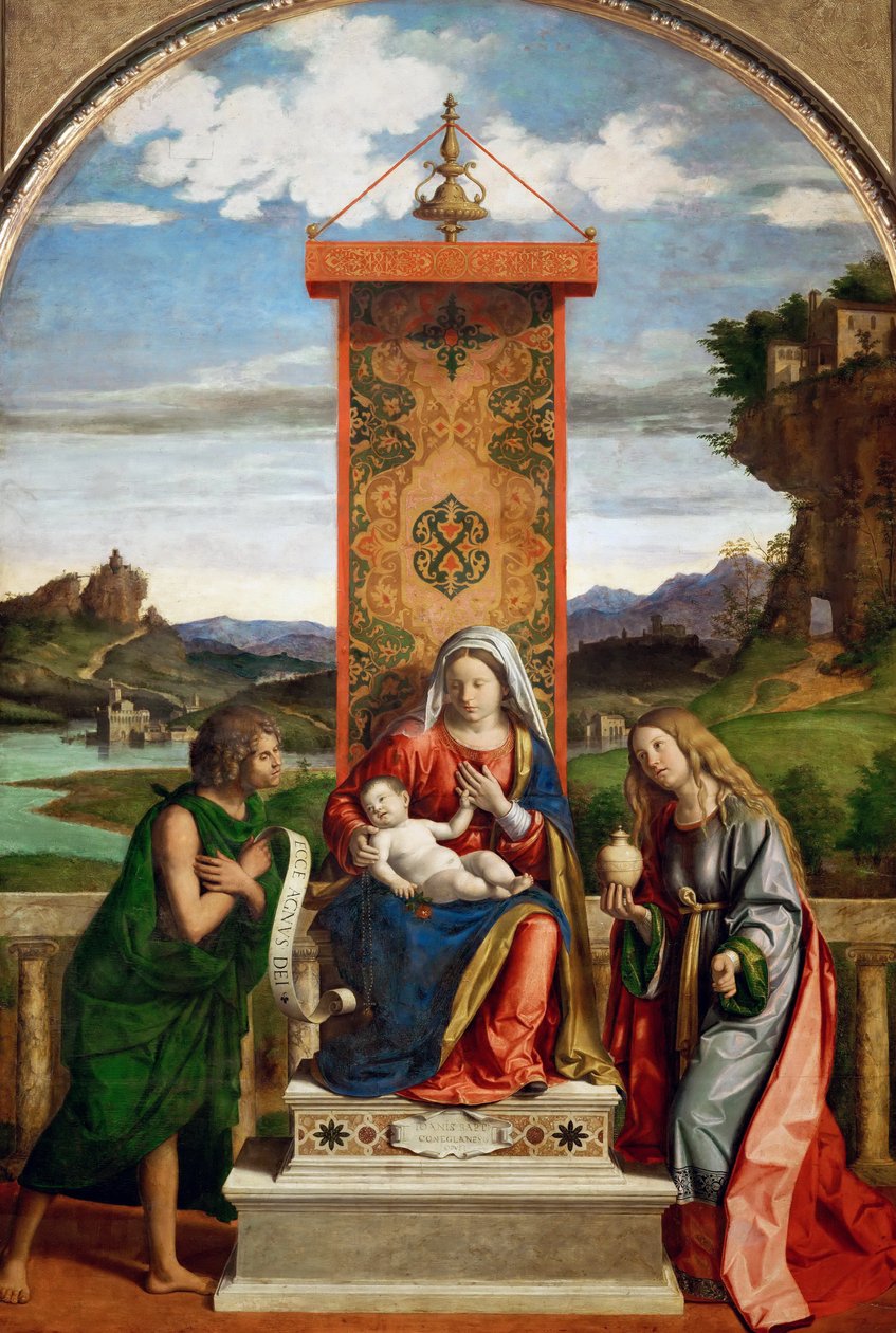 Madonnaen og barnet med døperen Johannes og Maria Magdalena av Cima da Conegliano