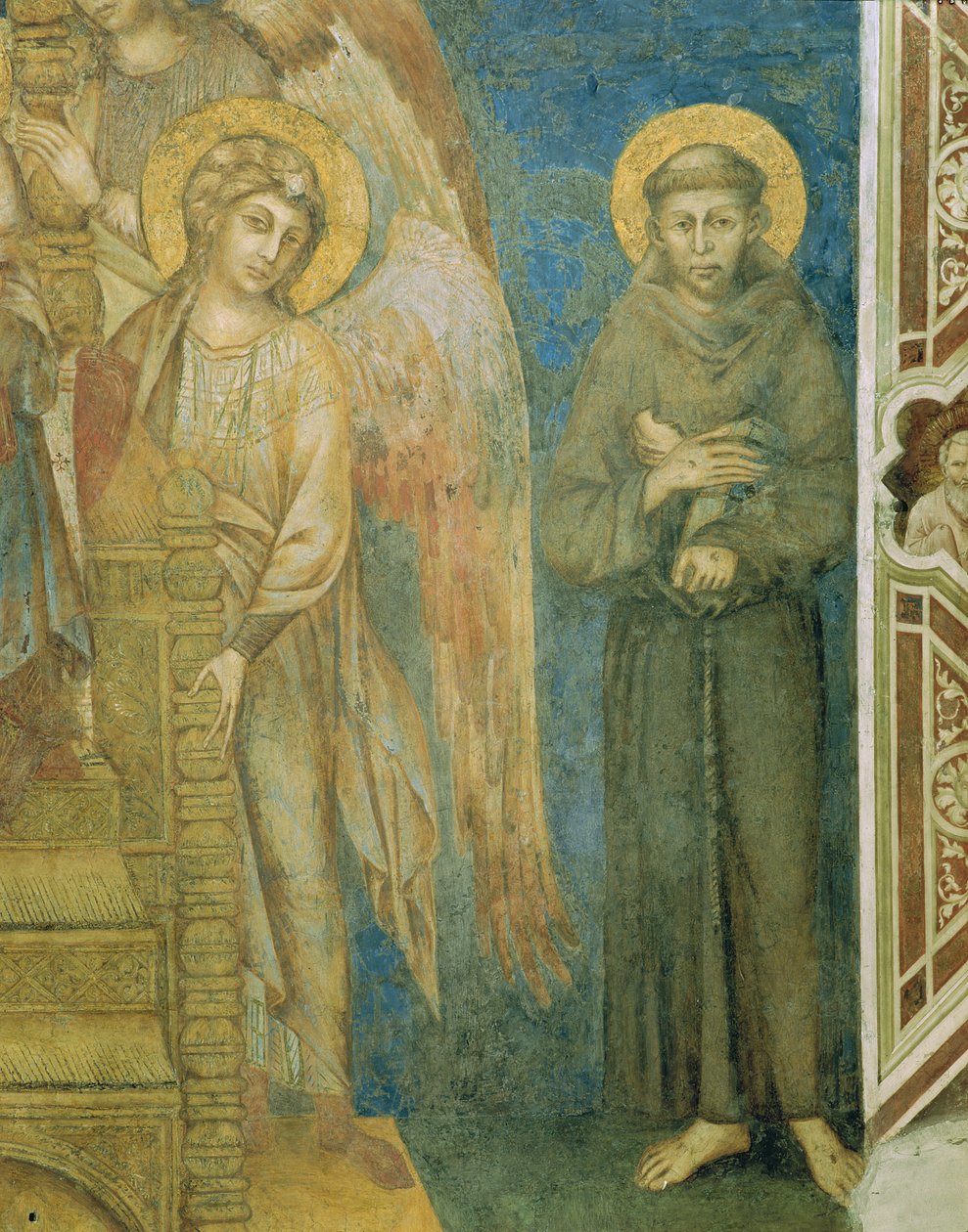 Saint Francis med en englefreskomaleri av 440729 av Giovanni Cimabue