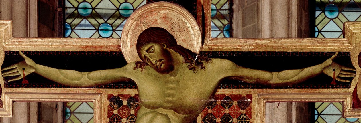 Detalj av krusifiks. Detrempe på veden til Cimabue (Cenni di Pepo) (1272-1302) 1268-1271 Mål 336x267 cm Arezzo, San Domenico-kirken av Cimabue