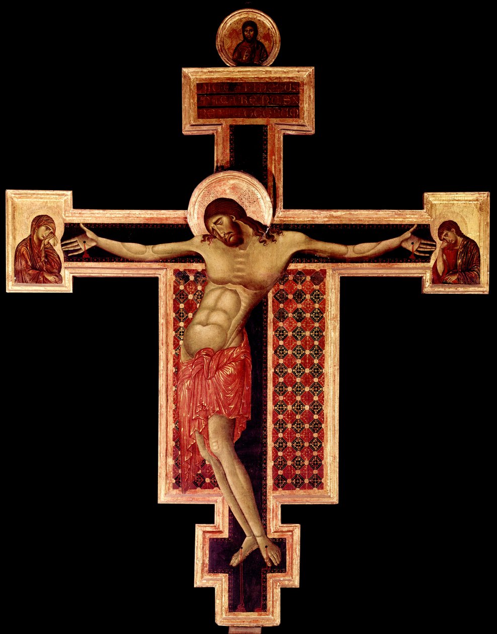 Krusifikset Detrempe på tre av Cimabue (Cenni di Pepo) (1272-1302) 1268-1271 Mål 336x267 cm Arezzo, San Domenico-kirken av Cimabue
