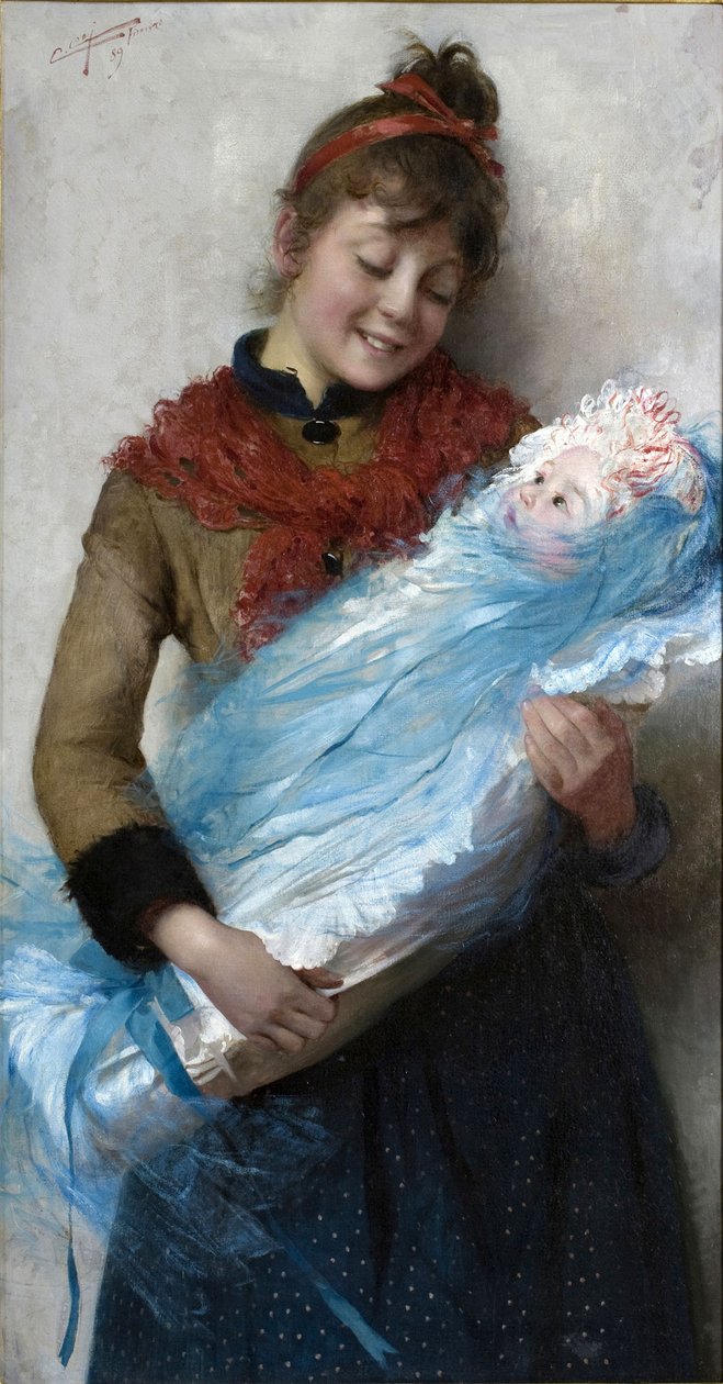 Primo amore Første kjærlighet, 1889. av Cipriano Cei