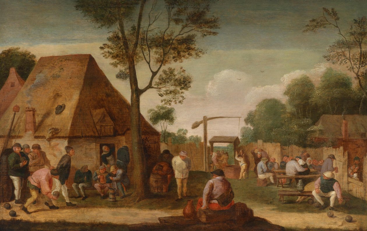 Landlige gleder i det fri av Circle of Adriaen Brouwer