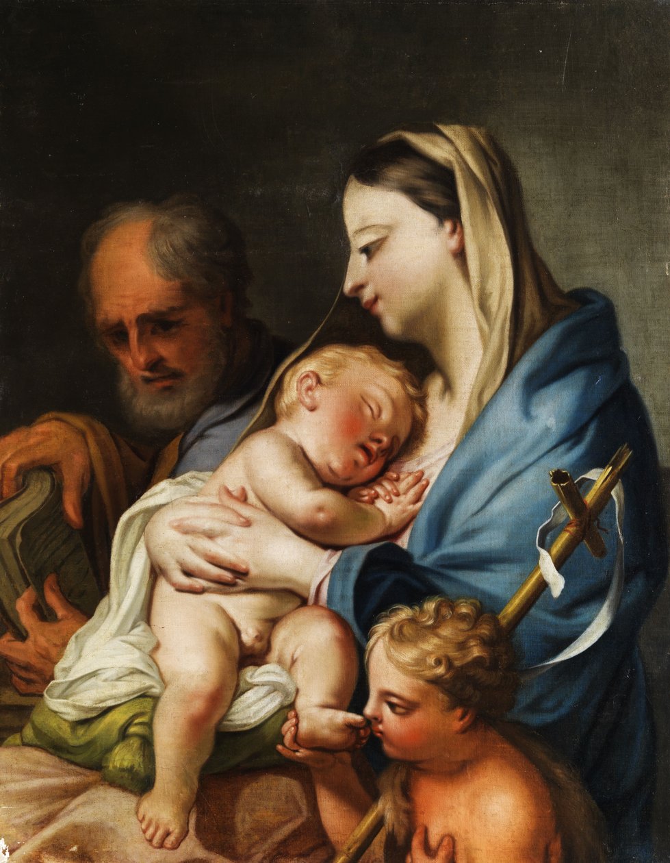 Hellig familie med gutten John av Circle of Jacopo Amigoni