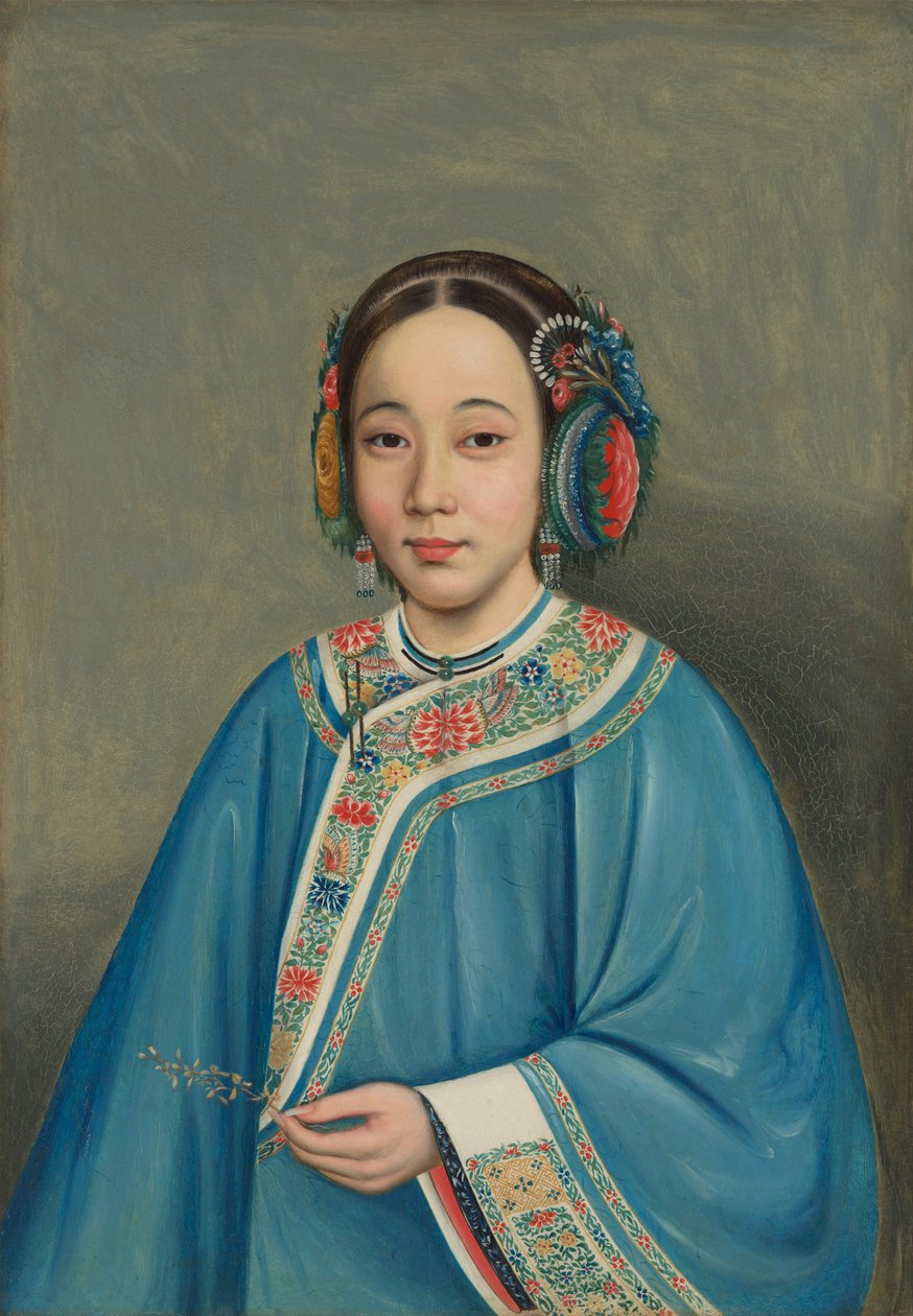 Portrett av en kvinne av Circle of Guan Qiaochang Lam Qua