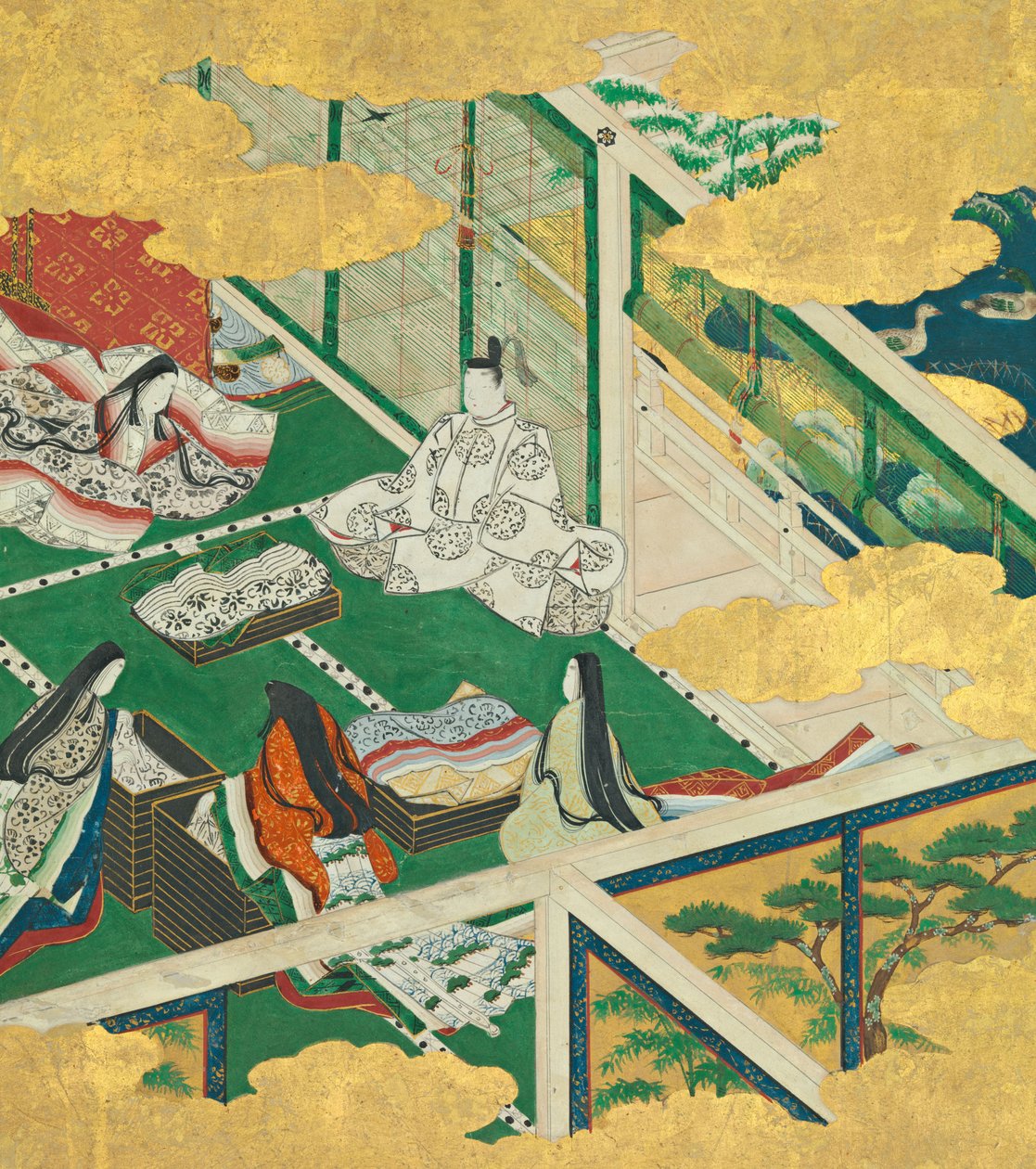 A Lovely Garland Tamakazura, 1600-tallet. av Circle of Tosa Mitsuyoshi