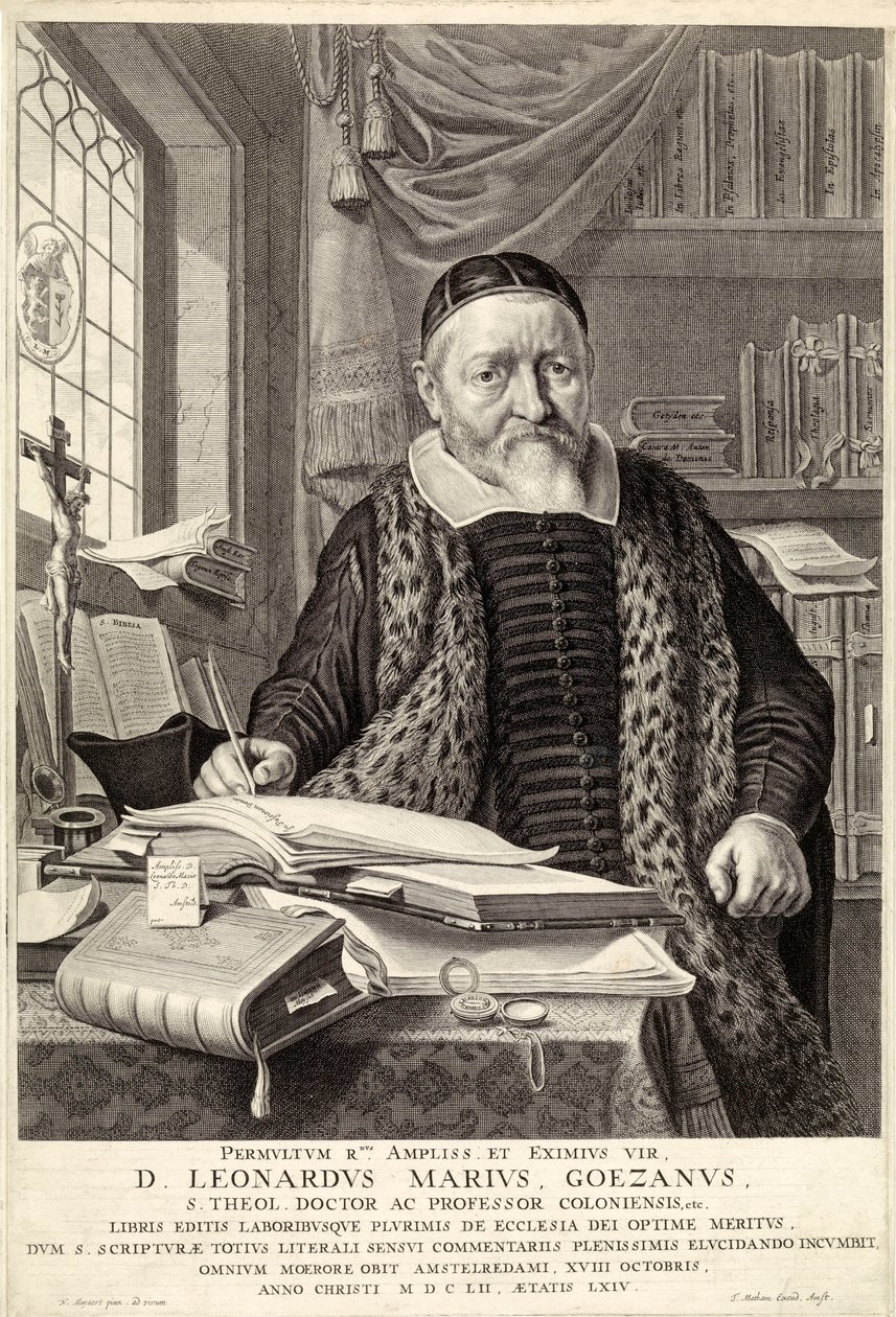 D. Leonardus Marius Goezanus, pub. 1654 gravering. av Claes Corneliszoon Moeyaert