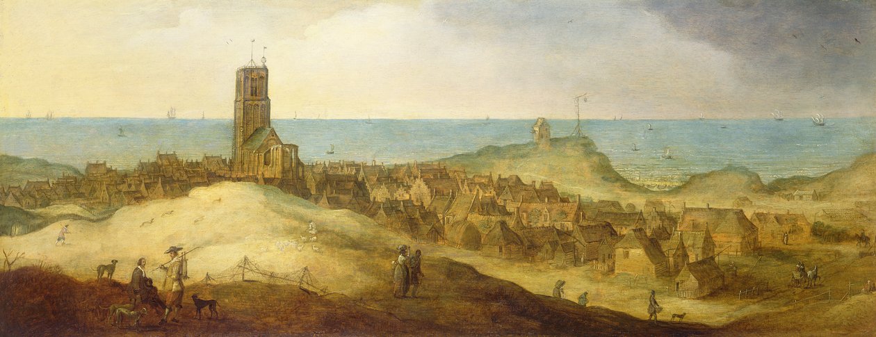 Utsikt over Egmond Abbey av Claes Jacobsz van der Heck