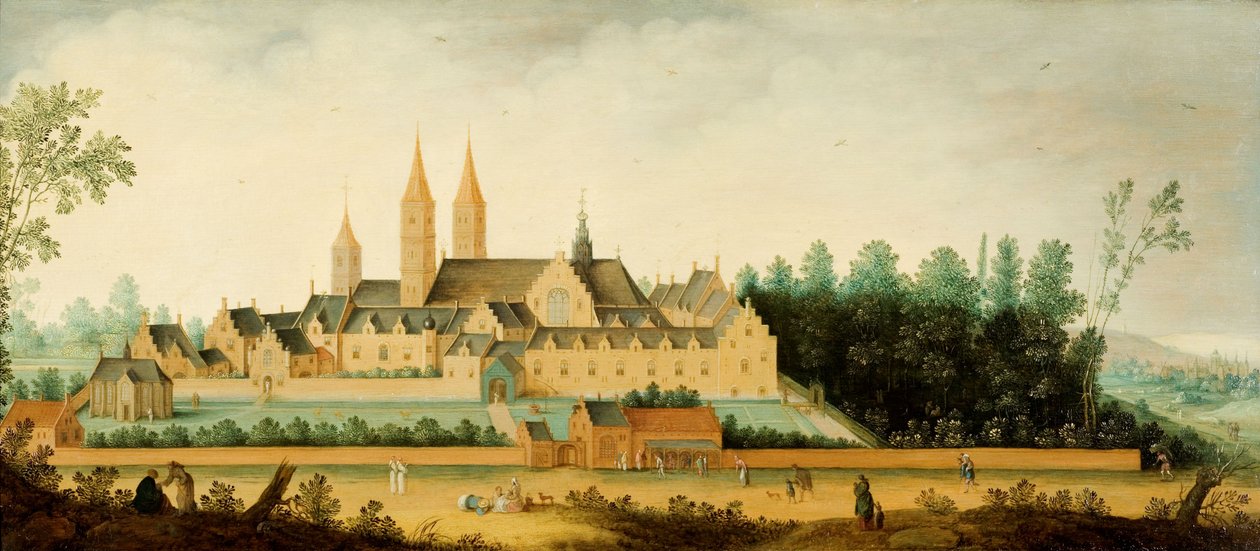 Utsikt over klosteret Egmond-Binnen, ca. 1638 (olje på panel) av Claes Jacobsz. van der Heck