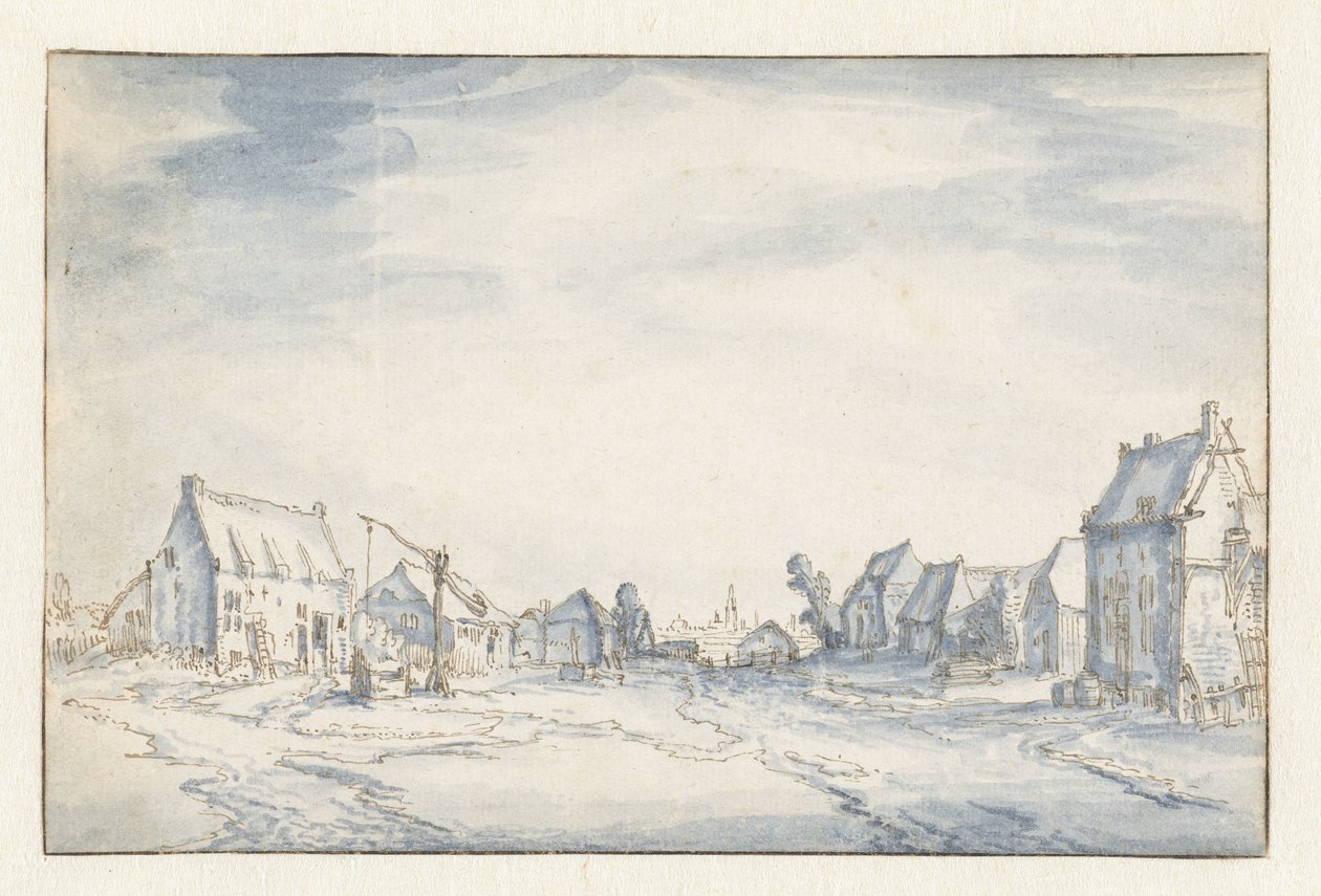 utsikt over landsbyen av Claes Jansz. Visscher (II) (attributed to)