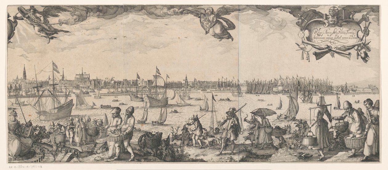 Profil av Amsterdam, sett fra IJ (høyre del) av Claes Jansz. Visscher (II)