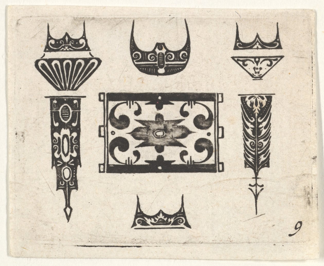 Svarttrykk med ni motiver, ca. 1620. av Claes Jansz Visscher