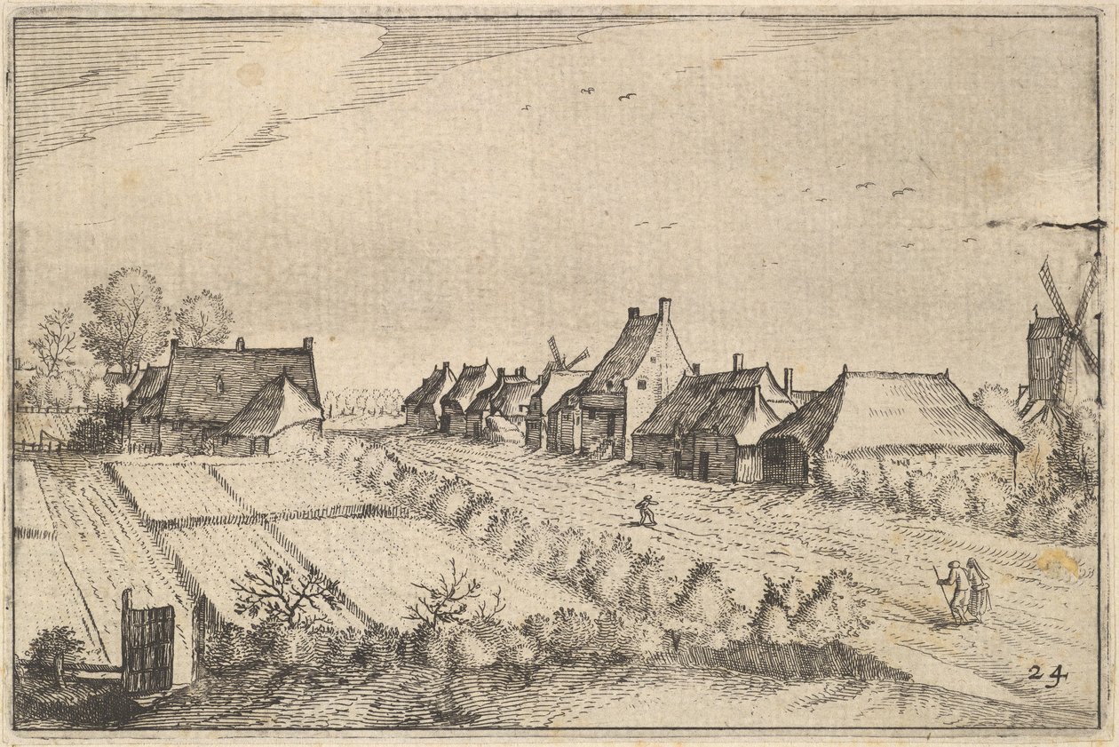 Fields and a Road, plate 8 fra Regiunculae et Villae aliquot Ducatus Brabantiae, ca. 1610 av Claes Jansz Visscher