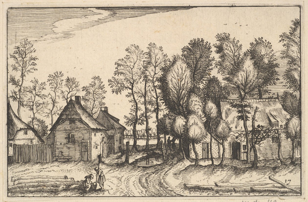 Landskap med huggede trær, plate17 fra regioner og byer i hertugdømmet Brabant..., ca. 1610 av Claes Jansz Visscher