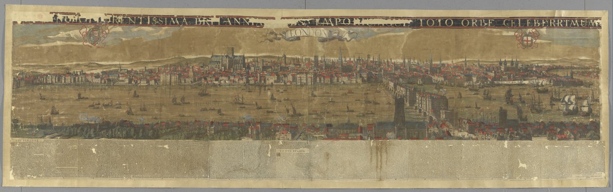 Utsikt over Themsen, med London Bridge, 