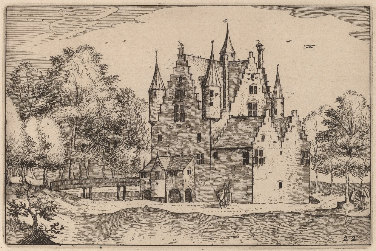 Et slott av Claes Jansz Visscher after Johannes van Doetechum, the Elder after Lucas