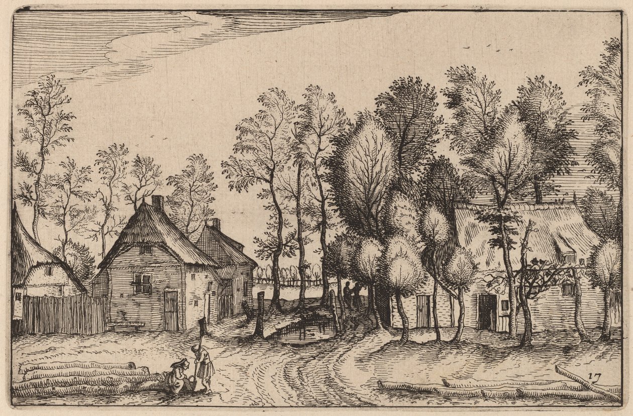 Landskap med huggede trær av Claes Jansz Visscher after Johannes van Doetechum, the Elder after Lucas