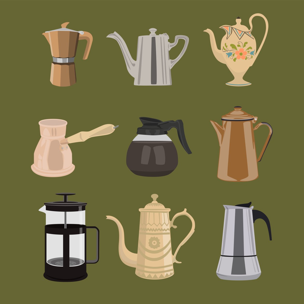 Kaffekjeler av Claire Huntley