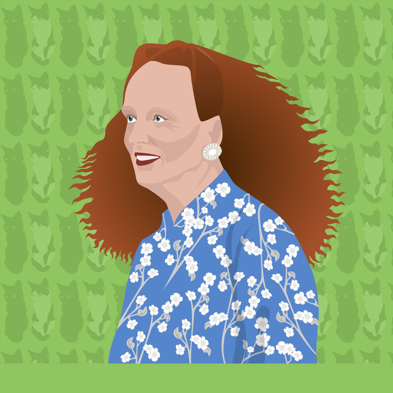 Portrett av Grace Coddington, kreativ direktør for US Vogue av Claire Huntley