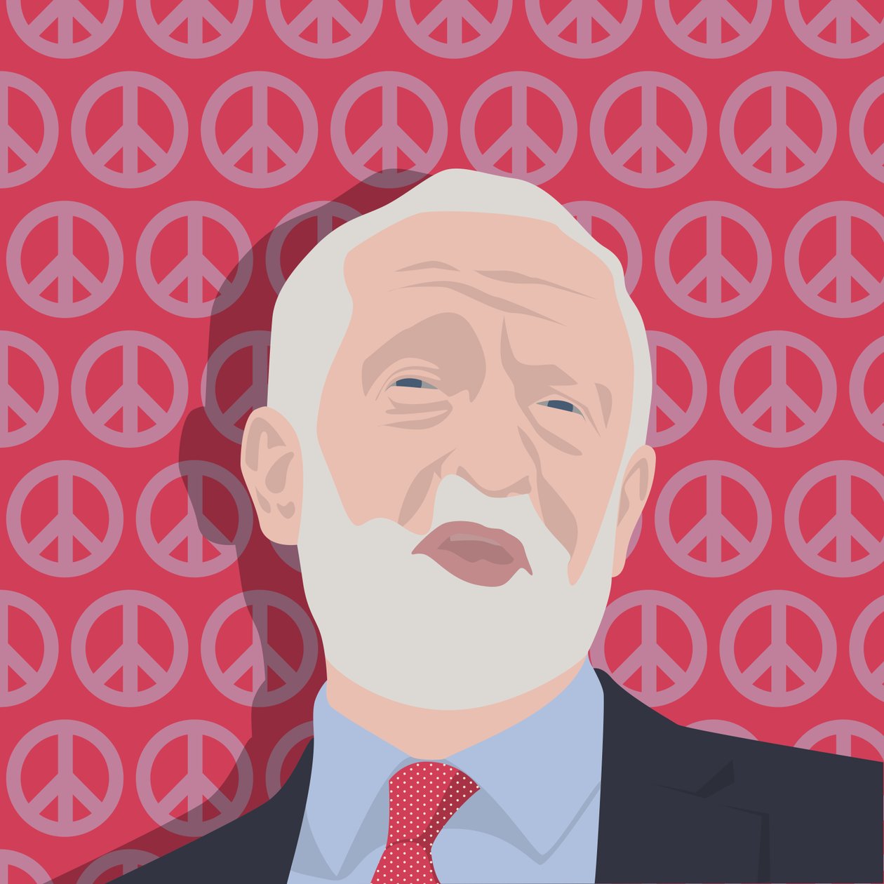Portrett av Jeremy Corbyn av Claire Huntley