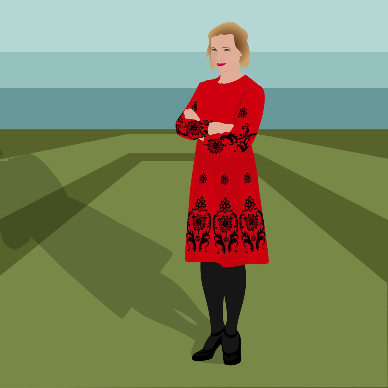Portrett av Lucy Worsley, engelsk historiker, forfatter, felles sjefkurator ved historiske kongelige palasser og TV-programleder av Claire Huntley