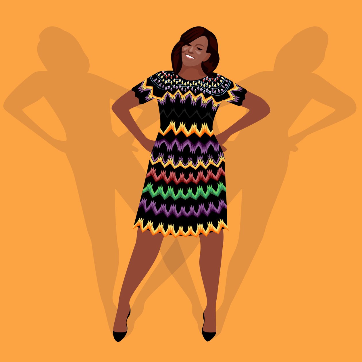 Portrett av Michelle Obama av Claire Huntley