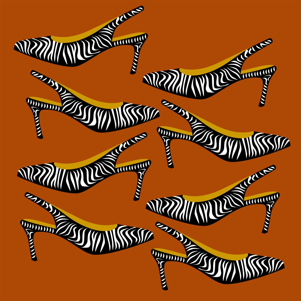 Zebra Slingbacks av Claire Huntley