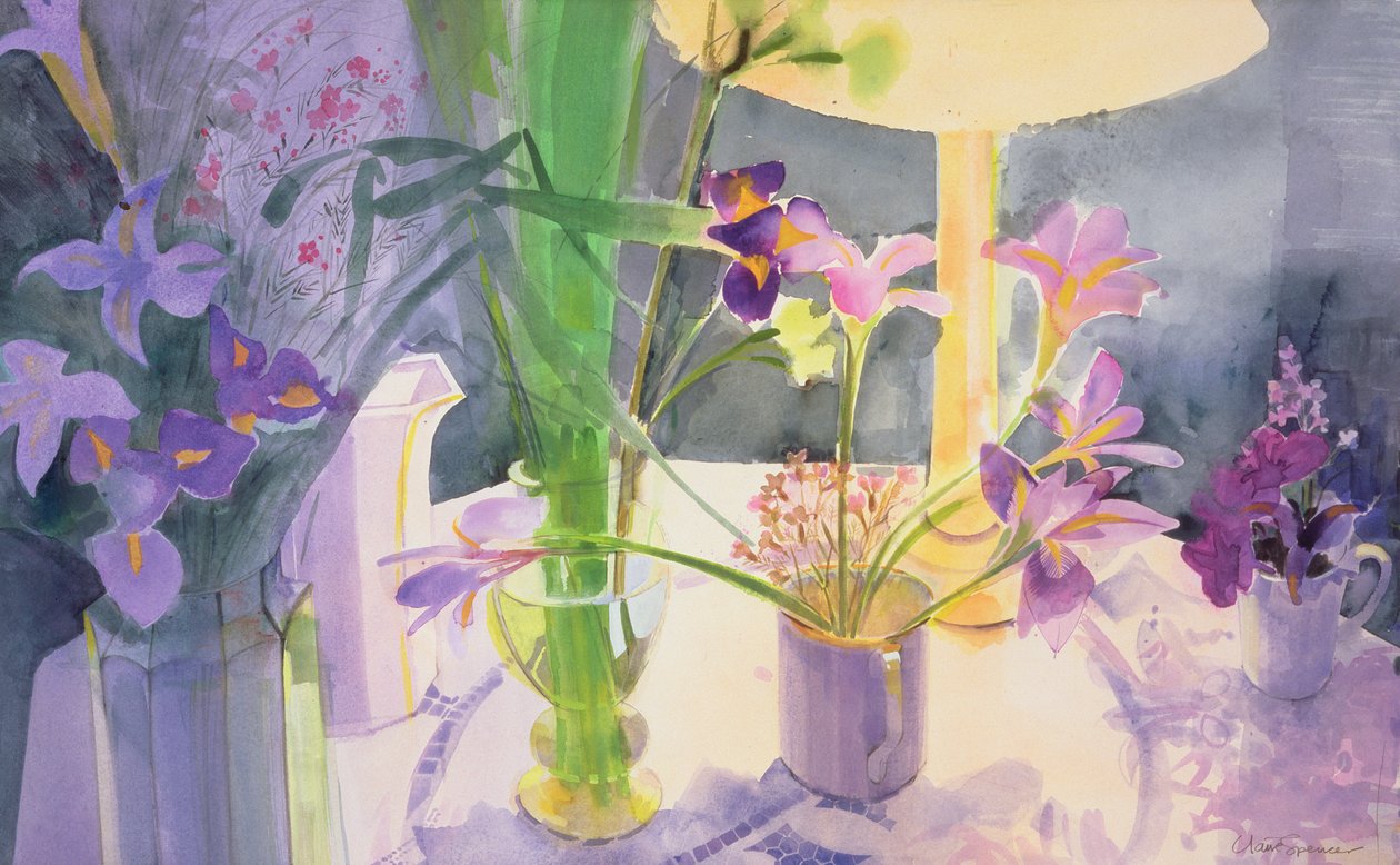 Winter Iris (wc på papir) av Claire Spencer