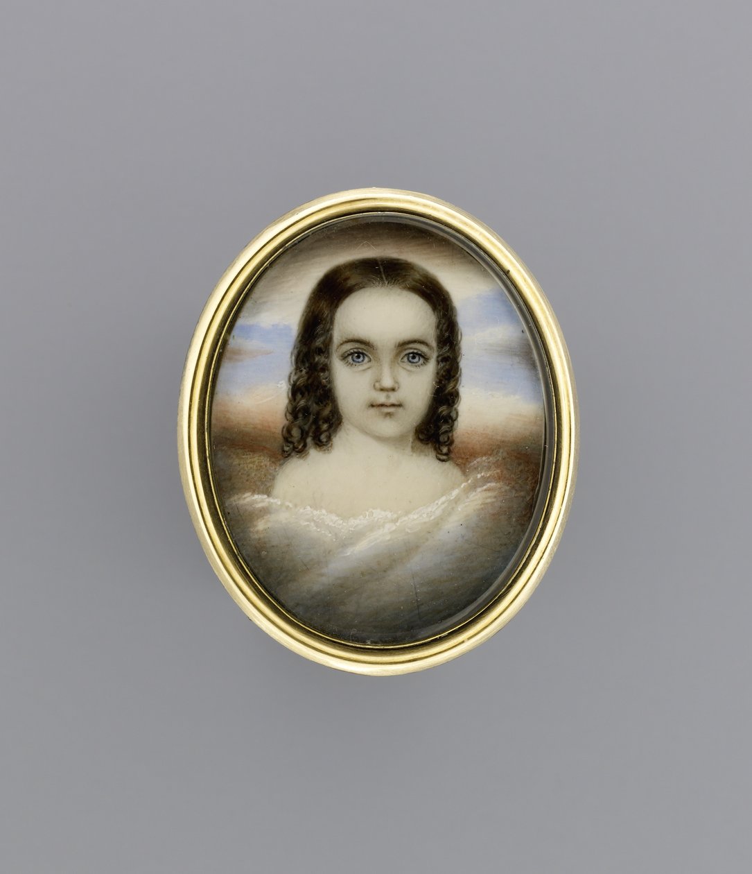 Portrait of a Girl, ca. 1852 (akvarell på elfenben) av Clarissa Peters