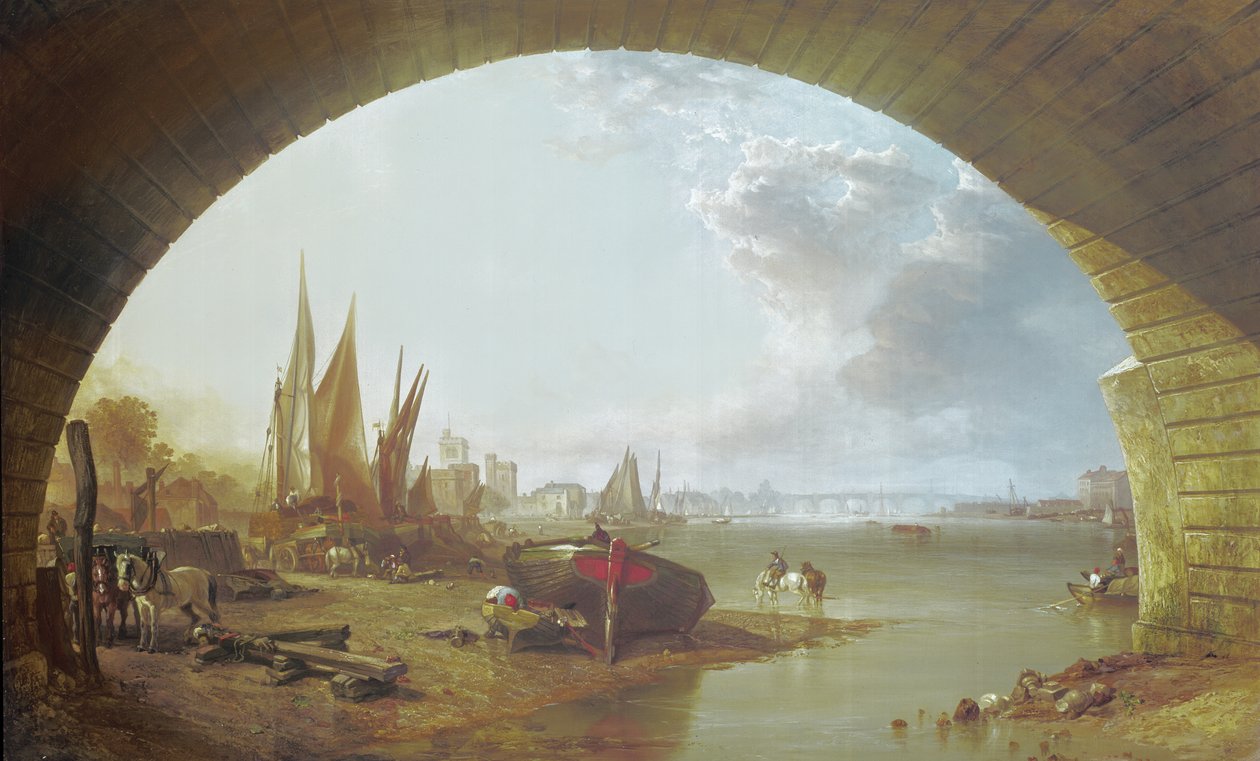 Old Vauxhall Bridge, London av Clarkson Frederick Stanfield