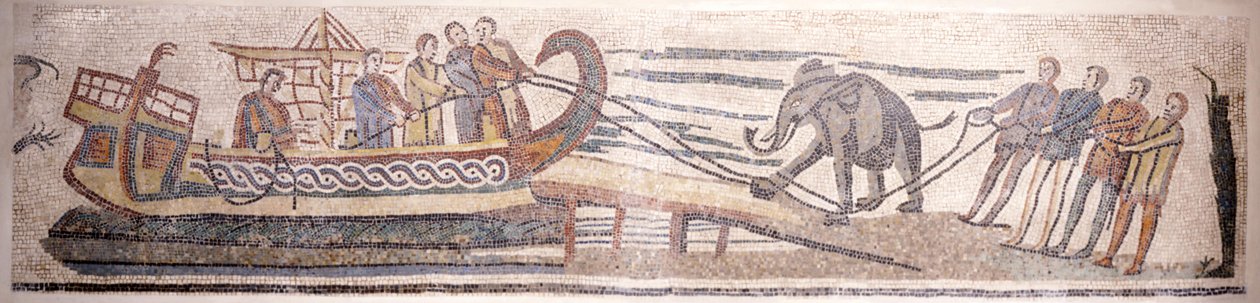 Gå ombord på en elefant på et skip av Classical Antiquities