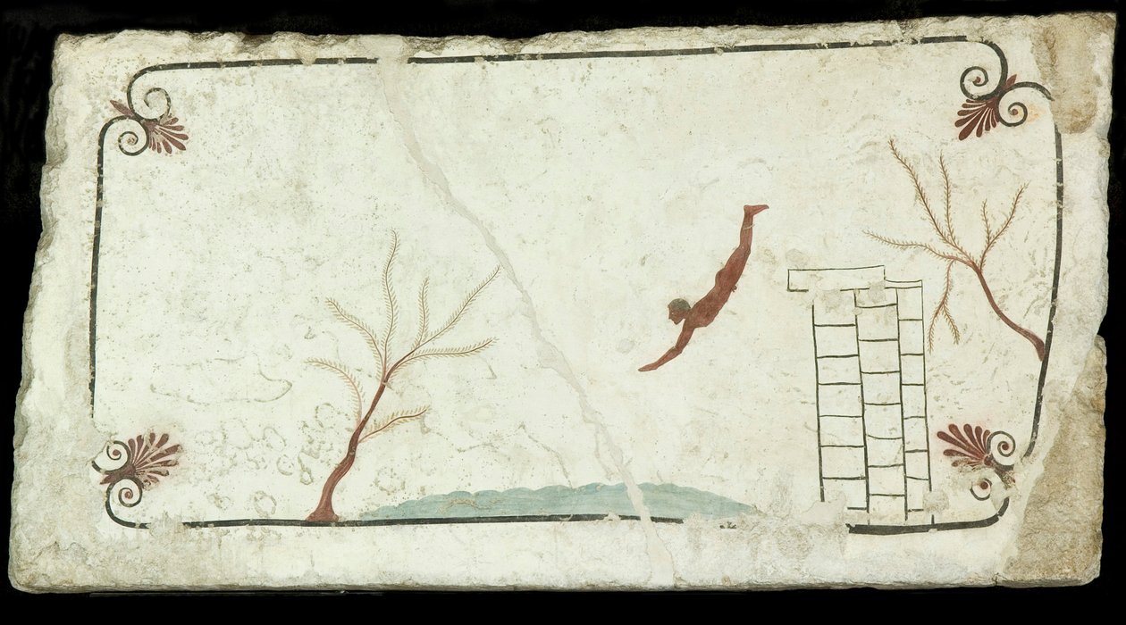 Dykkeren. Graven til dykkeren Tomba del Tuffatore, ca 470 f.Kr. av Classical Antiquities