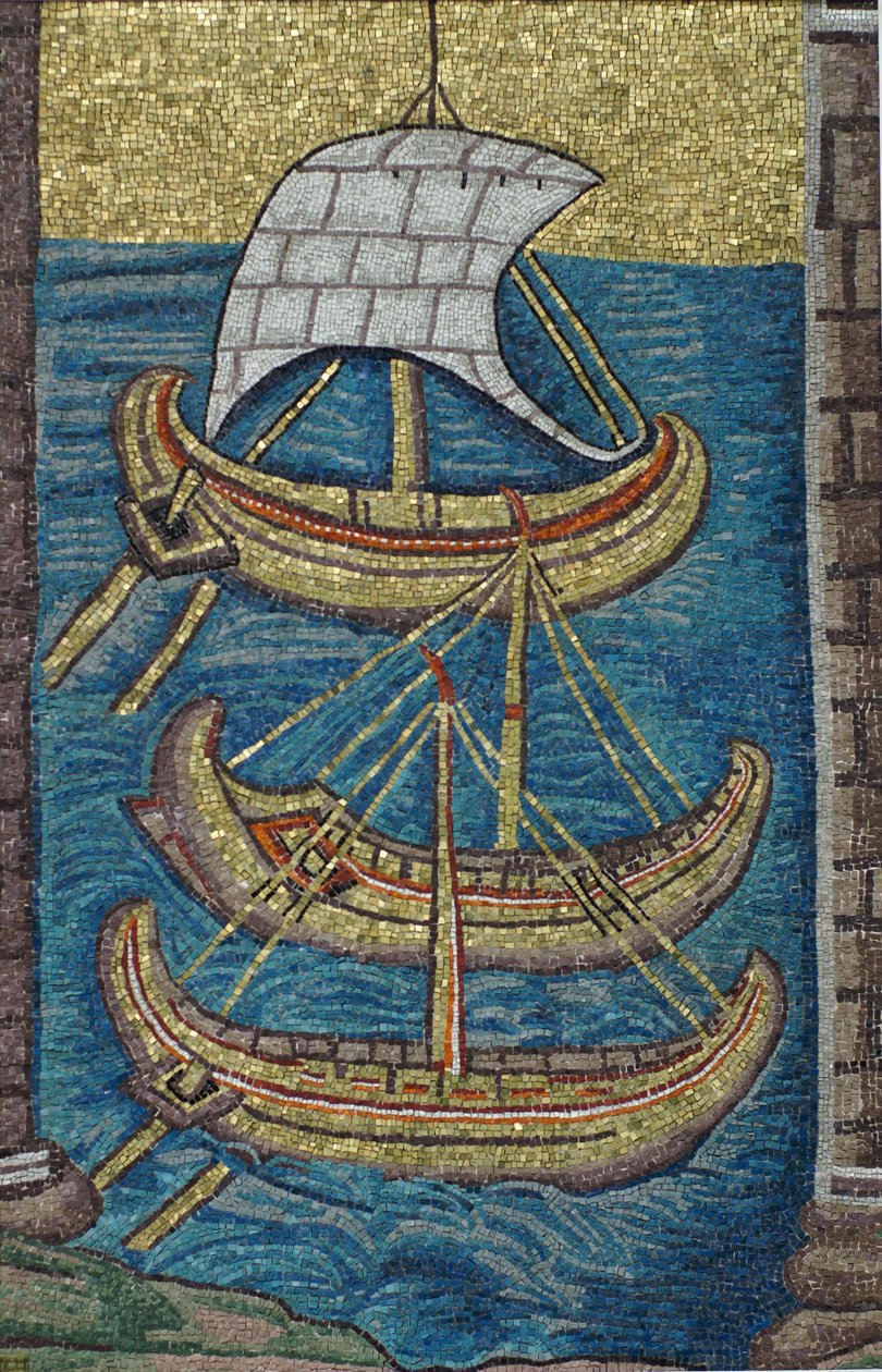 De romerske byssene. Mosaikk fra Ravenna, kopi av Classical Antiquities