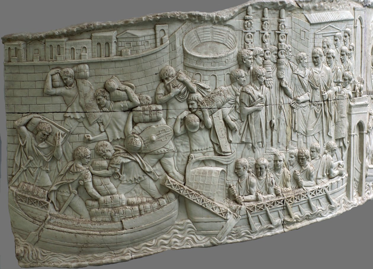De romerske byssene. Relieffdetalj av Trajans søyle, 1.-2. århundre av Classical Antiquities