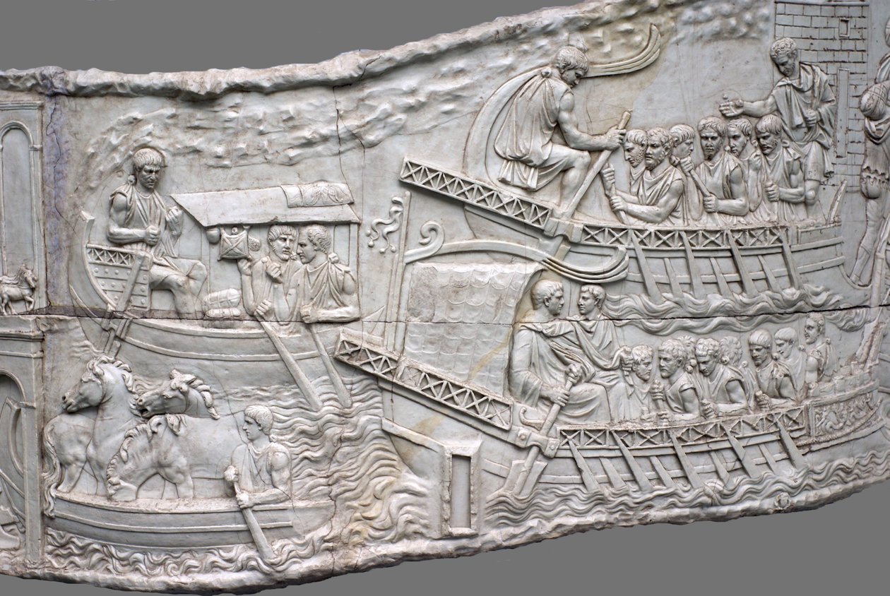 De romerske byssene. Relieffdetalj av Trajans søyle, 1.-2. århundre av Classical Antiquities