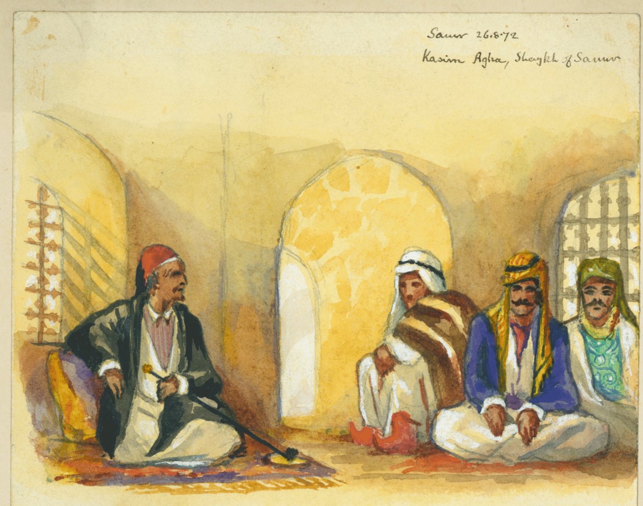 Samur, 1872 (wc og blyant på papir) (se også 316773) av Claude Conder