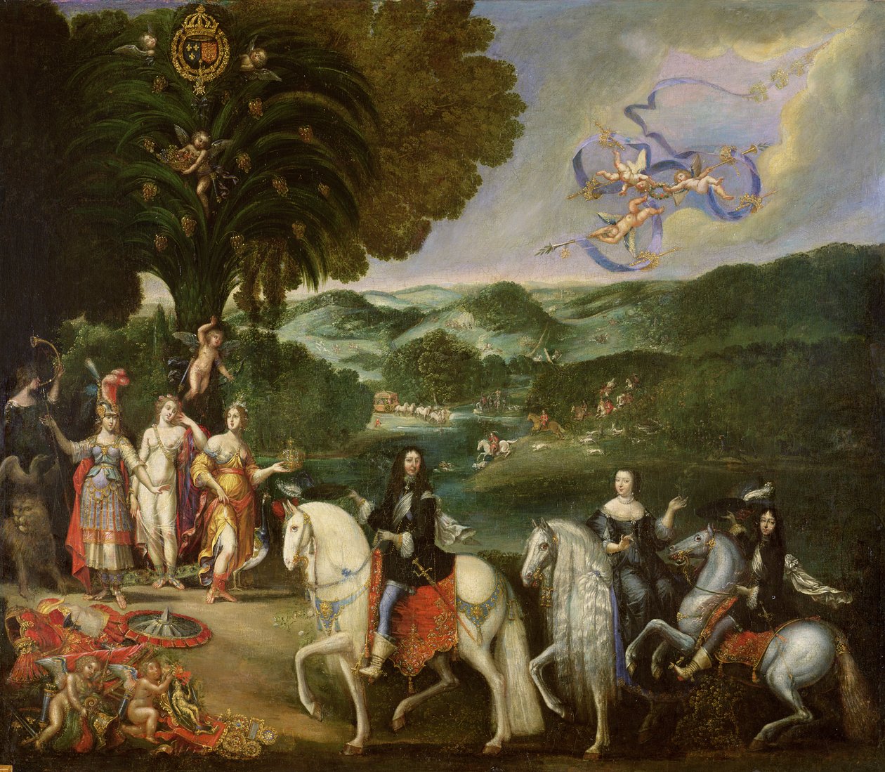 Allegori om ekteskapet til Ludvig XIV (1638-1715) i 1631 av Claude Deruet