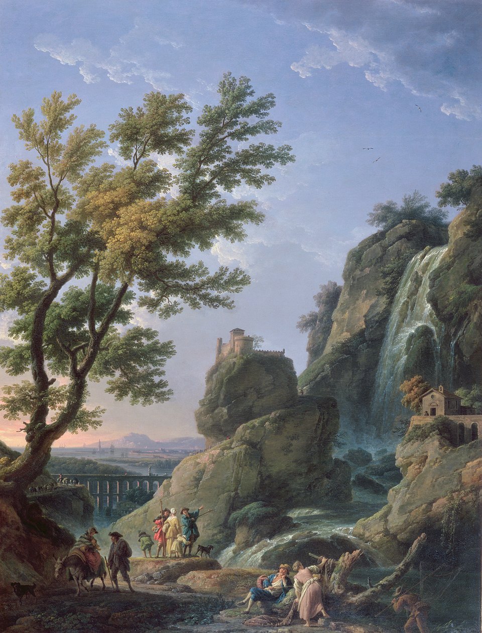 Landskap med fossefall og figurer, 1768 av Claude Joseph Vernet