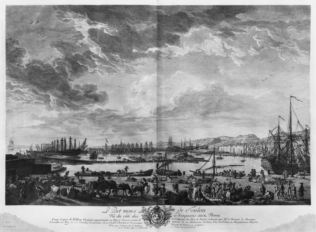 Old Port of Toulon, sett fra kvartermesterens butikker, serie av 