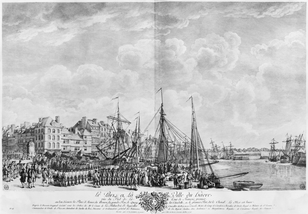 Havn og by i Le Havre, sett fra tårnet til Francois I, serie av 