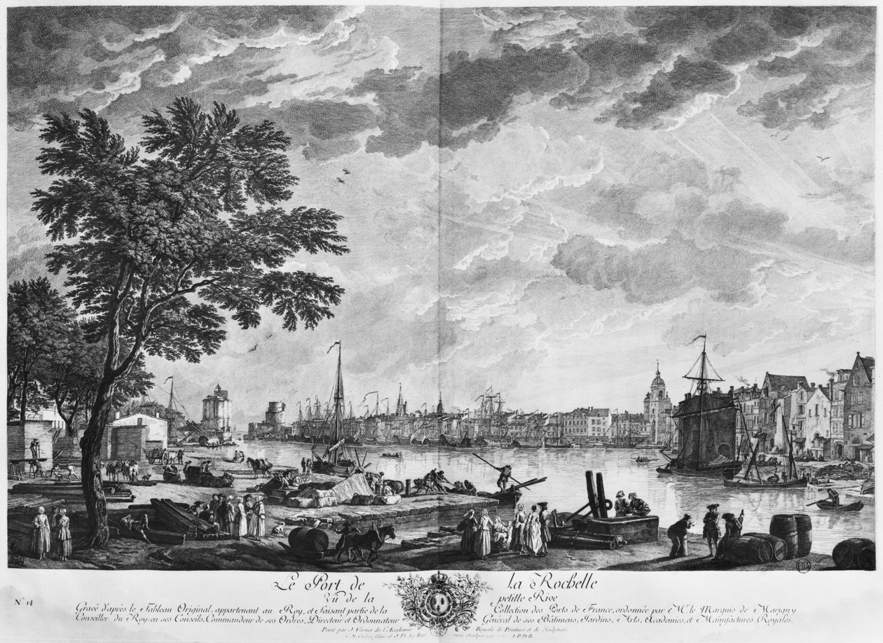 Port of La Rochelle, sett fra den lille kysten, serie av 