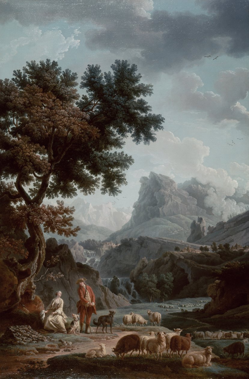 Den alpine gjeterinnen av Claude Joseph Vernet