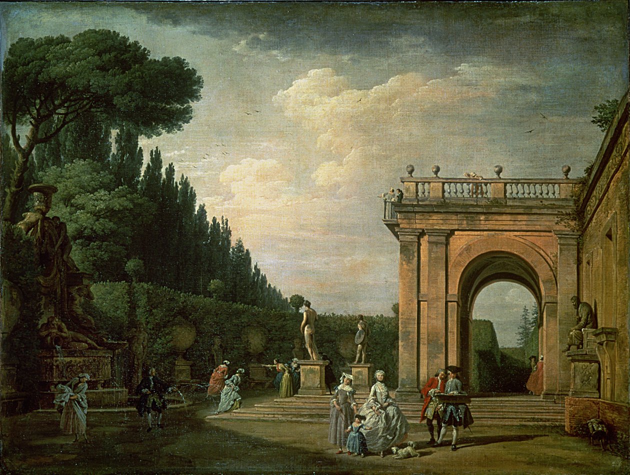 Hagene til Villa Ludovisi, Roma, 1749 av Claude Joseph Vernet