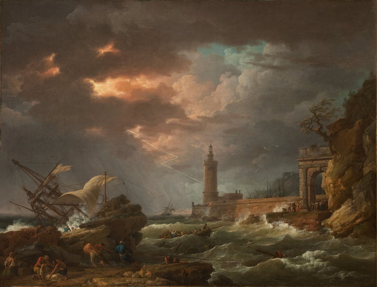 Stormen (stormen utenfor kysten), 1754 av Claude Joseph Vernet