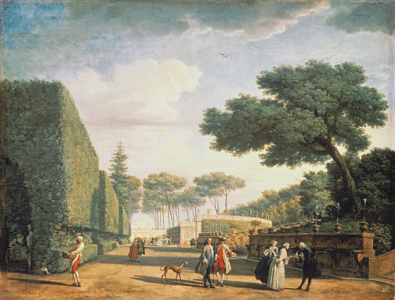 Utsikt i parken til Villa Pamphili, 1749 av Claude Joseph Vernet