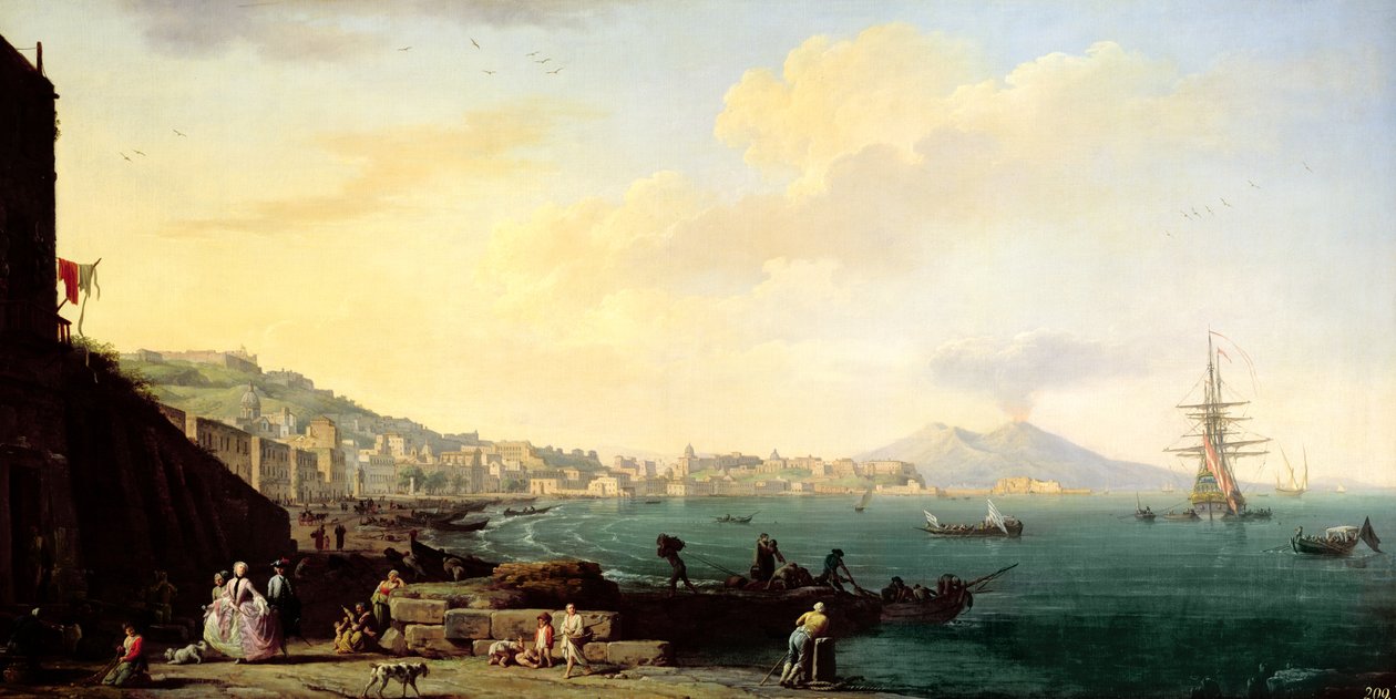 Utsikt over Napoli med Vesuv i bakgrunnen (par 71567) av Claude Joseph Vernet