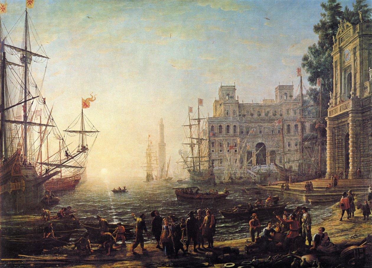 Havneutsikt med Villa Medici av Claude Lorrain